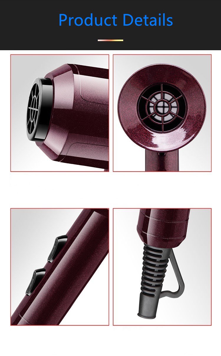 Powerful Low Noise Warm Cold Hot Wind Styling Mini Hair Dryer Professional Blowers Blow Dryer with Combs