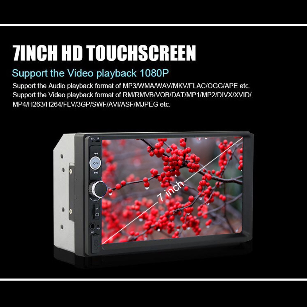 Car steering wheel control central mainboard 7inch touch screen mp5 mirror reversing monitor 1080P