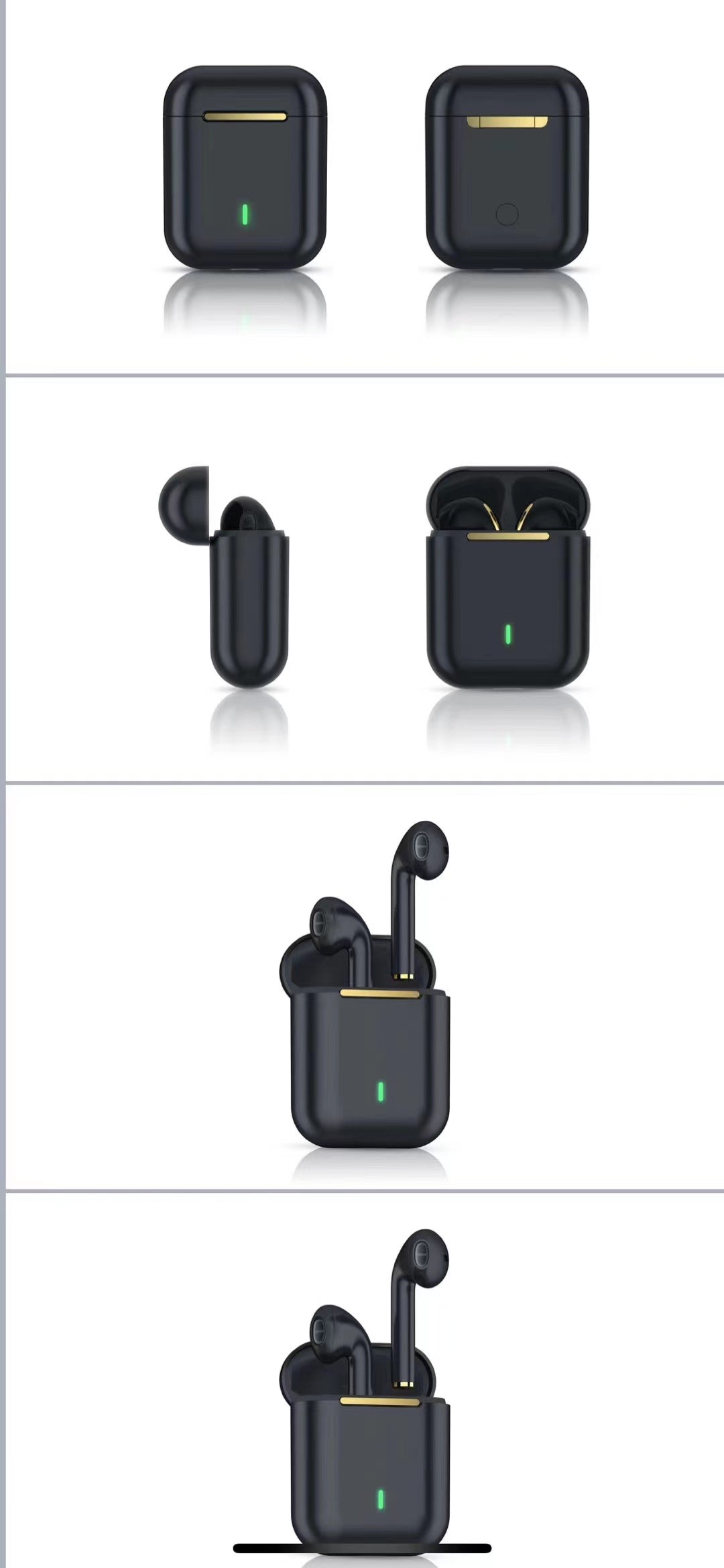 Noice cancelling big battery earphones hall switch inpods finger print operation airpods TWS J18
