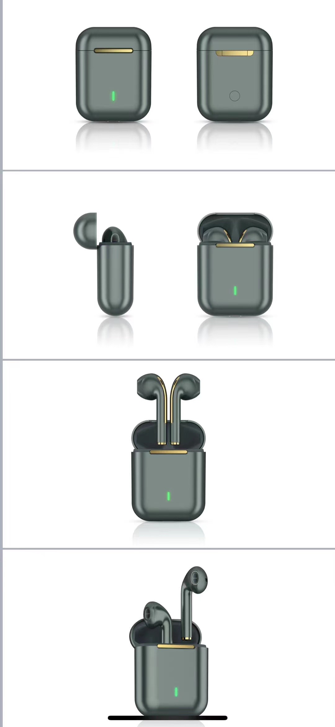 Noice cancelling big battery earphones hall switch inpods finger print operation airpods TWS J18