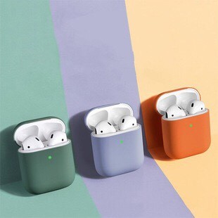 Anti-fall silicone rubber cover dust proof bluetooth wireless earphone case for tws airpods