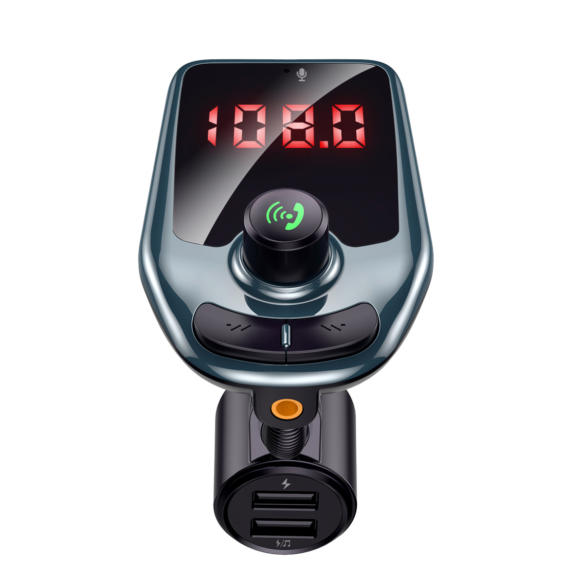 D5 Big Led FM Transmitter Radio MP3 Player Bluetooth Audio Frequency Car Dual USB Quick Charger