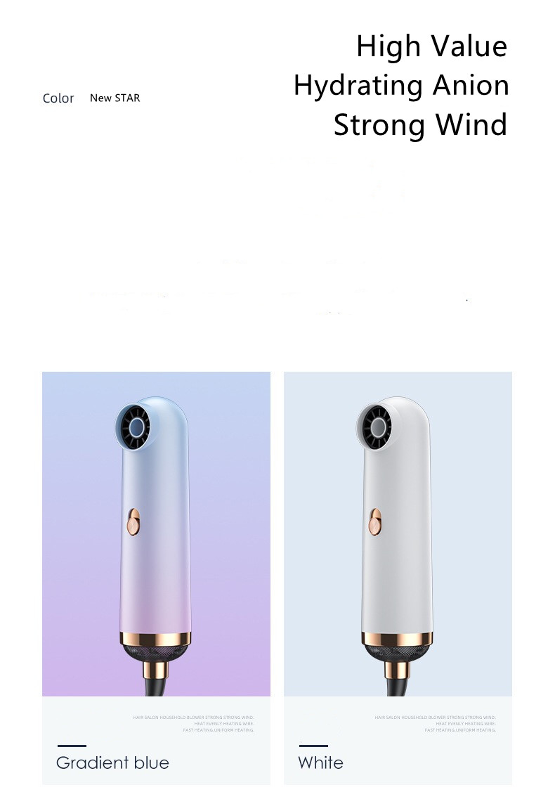 Portable Big Power Cold and Hot Wind Styling Mini Hair Dryer Professional Hydrating Anion Blower Low Radiation Blow Dryer