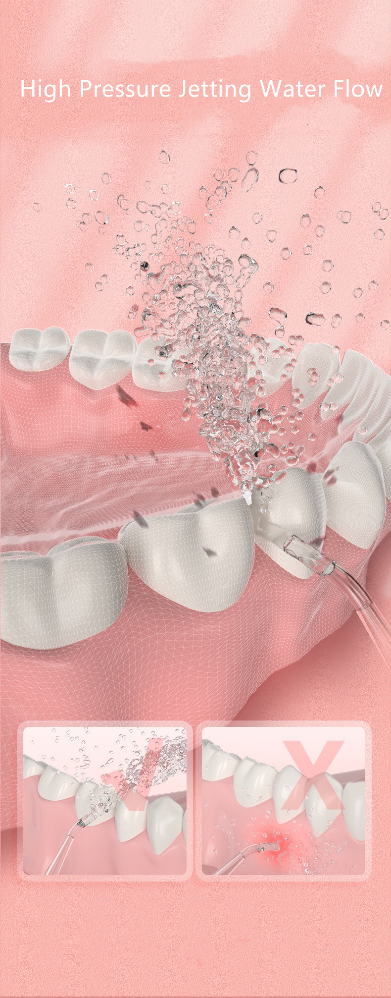 Portable water flosser oral cleaner tooth flushing device electricoral wahser oral care specialist