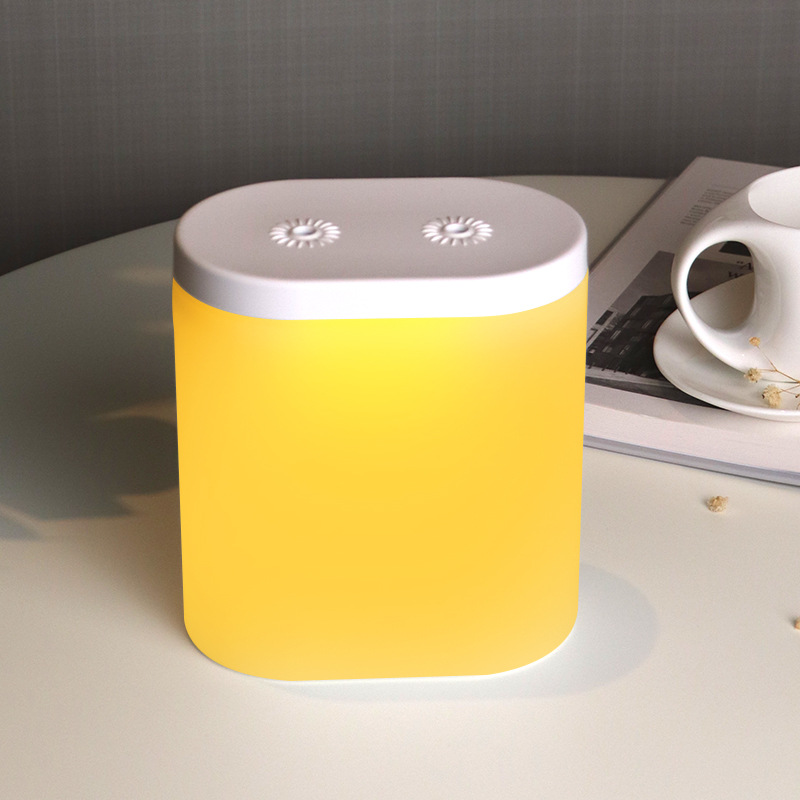 Office mist maker refresher 2L big capacity warm light dual diffuser usb mute home LED night light air humidifier