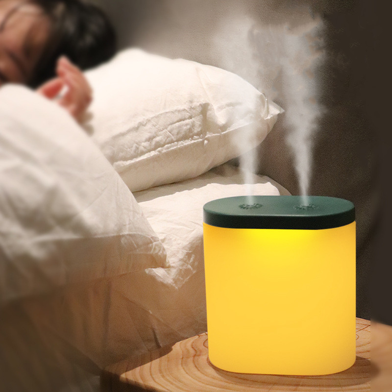 Office mist maker refresher 2L big capacity warm light dual diffuser usb mute home LED night light air humidifier