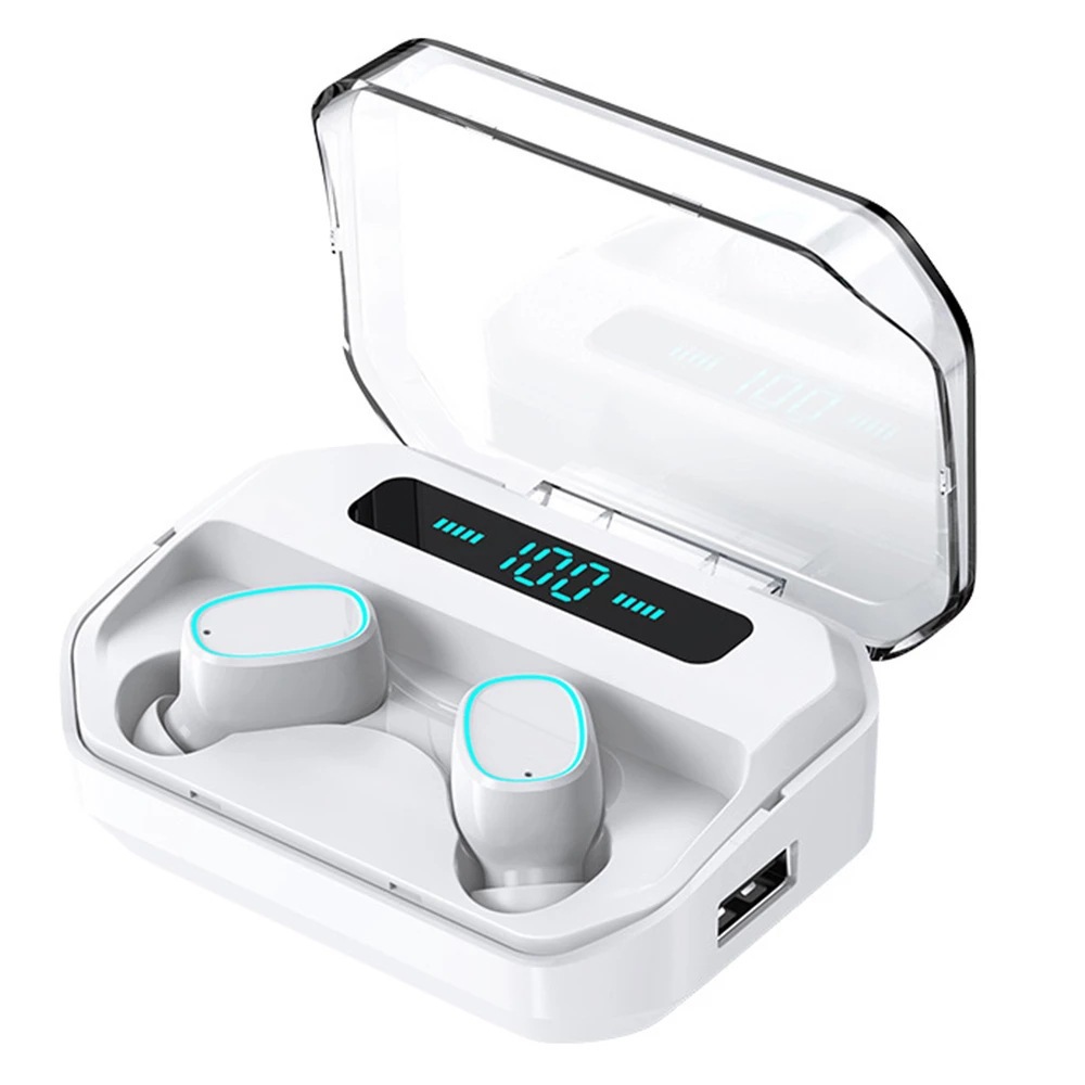 Long battery life charging cabinet sports tws earphones true wireless stereo led display earbuds for smart phones