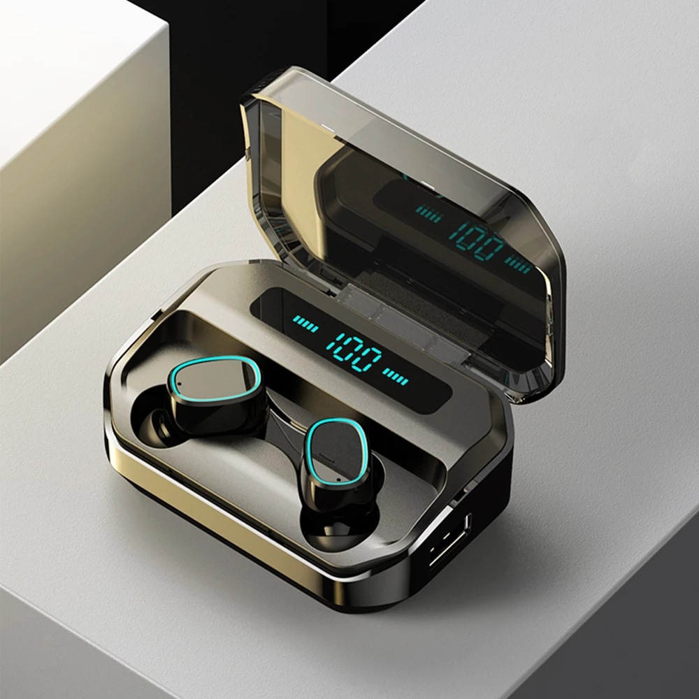 Long battery life charging cabinet sports tws earphones true wireless stereo led display earbuds for smart phones