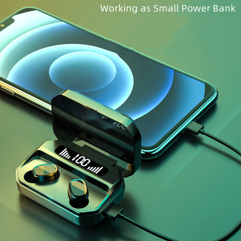 Long battery life charging cabinet sports tws earphones true wireless stereo led display earbuds for smart phones