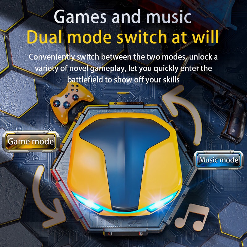 Gaming finger print touch digital display earbuds tws ture wireless bluetooth 5.0 earphones sports touch twins one touch control inpods