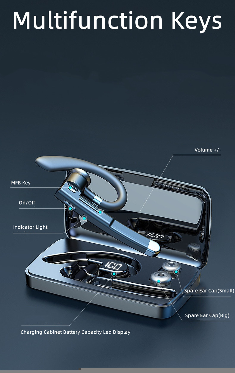 Mobile phone true wireless earphones tws big battery earhook inpods waterproof business airpods