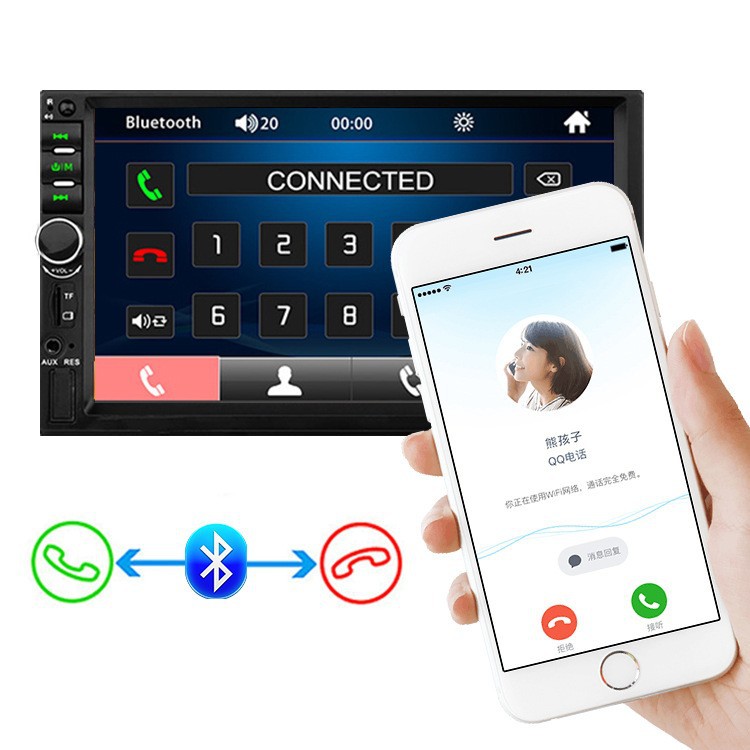Car steering wheel control central mainboard 7inch touch screen mp5 mirror reversing monitor 1080P (if you need camera, please choose mp5+camera choice))