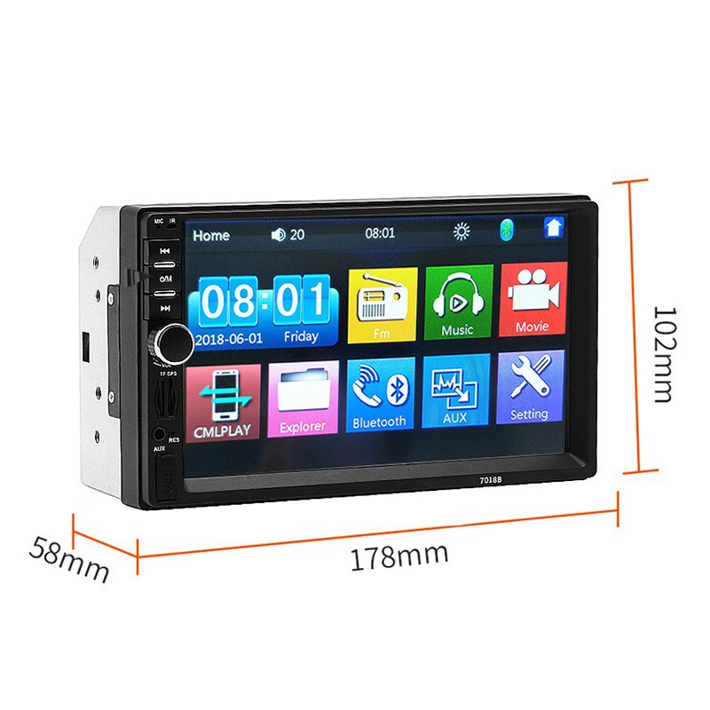 Car steering wheel control central mainboard 7inch touch screen mp5 mirror reversing monitor 1080P (if you need camera, please choose mp5+camera choice))