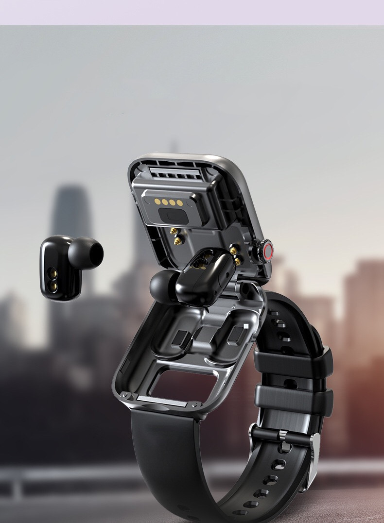 Waterproof TWS Sports Earbuds Smart Watch 2 in 1 Heart Rate Bluetooth Call MP3 Music Smart Bracelet
