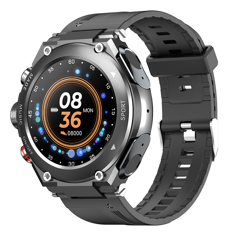 Waterproof TWS Sports Earbuds Smart Watch 2 in 1 Heart Rate Bluetooth Call MP3 Music Smart Bracelet