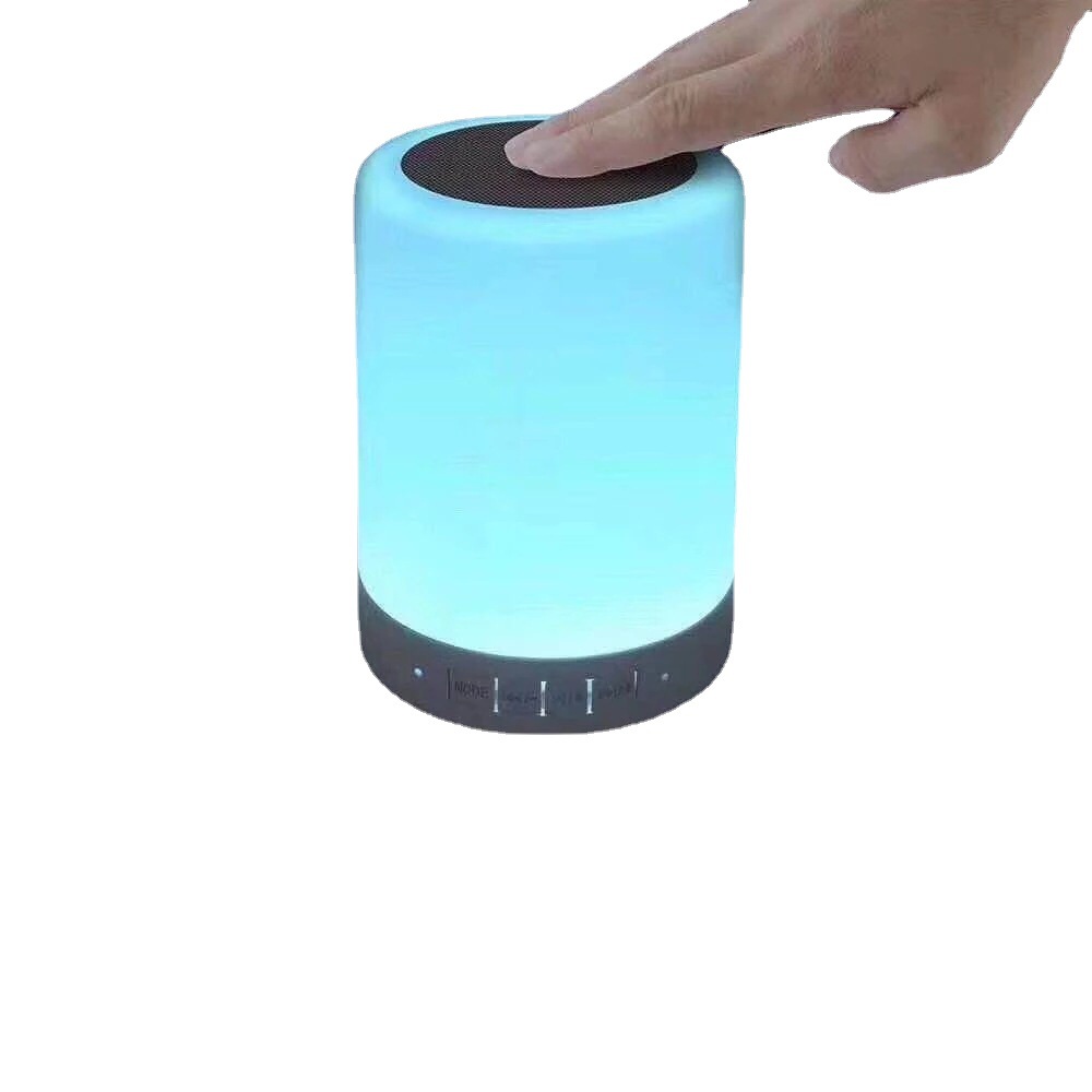 Portable intelligent AI wireless Bluetooth speaker clapping light lamp heavy bass tf card seven color music  audio speaker