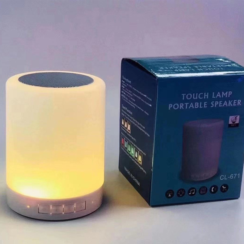 Portable intelligent AI wireless Bluetooth speaker clapping light lamp heavy bass tf card seven color music  audio speaker