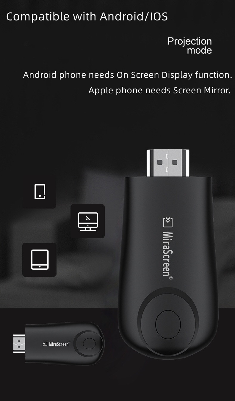 Airplay Mirror Screen Smart Home WiFi Display Miracast Airplay HDMI Compatible Android IOS Mirascreen TV Wifi Display Receiver