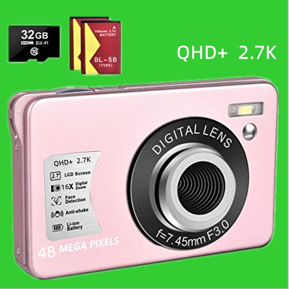 2.7 Inches LCD HD Digital Digital Camera Mini Video Camera 48MP Optical Digital Anti-Shake Camera
