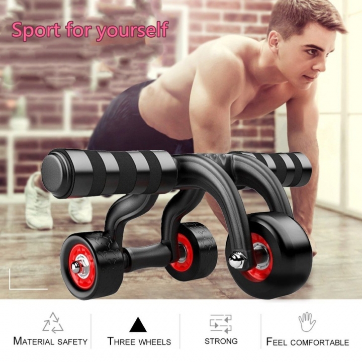 Health fitness for Three Wheeles Abdominal Power Wheel Muscle Exercise Abs Roller Home Gym Training