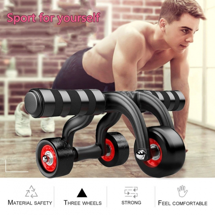Health fitness for Three Wheeles Abdominal Power Wheel Muscle Exercise Abs Roller Home Gym Training