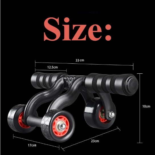 Health fitness for Three Wheeles Abdominal Power Wheel Muscle Exercise Abs Roller Home Gym Training
