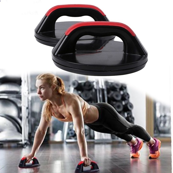 Pair of Push Up Stands Rotating Non Slip Pushup Bar Design Wide Grips for Max Comfort Smooth