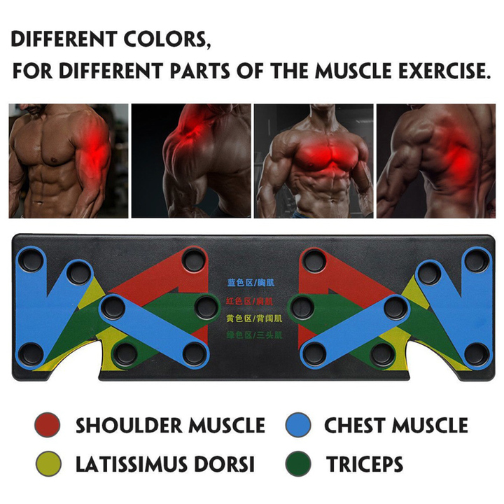Push Up Rack Board 9 System Men Women Comprehensive Fitness Exercise Workout Push-up Stands