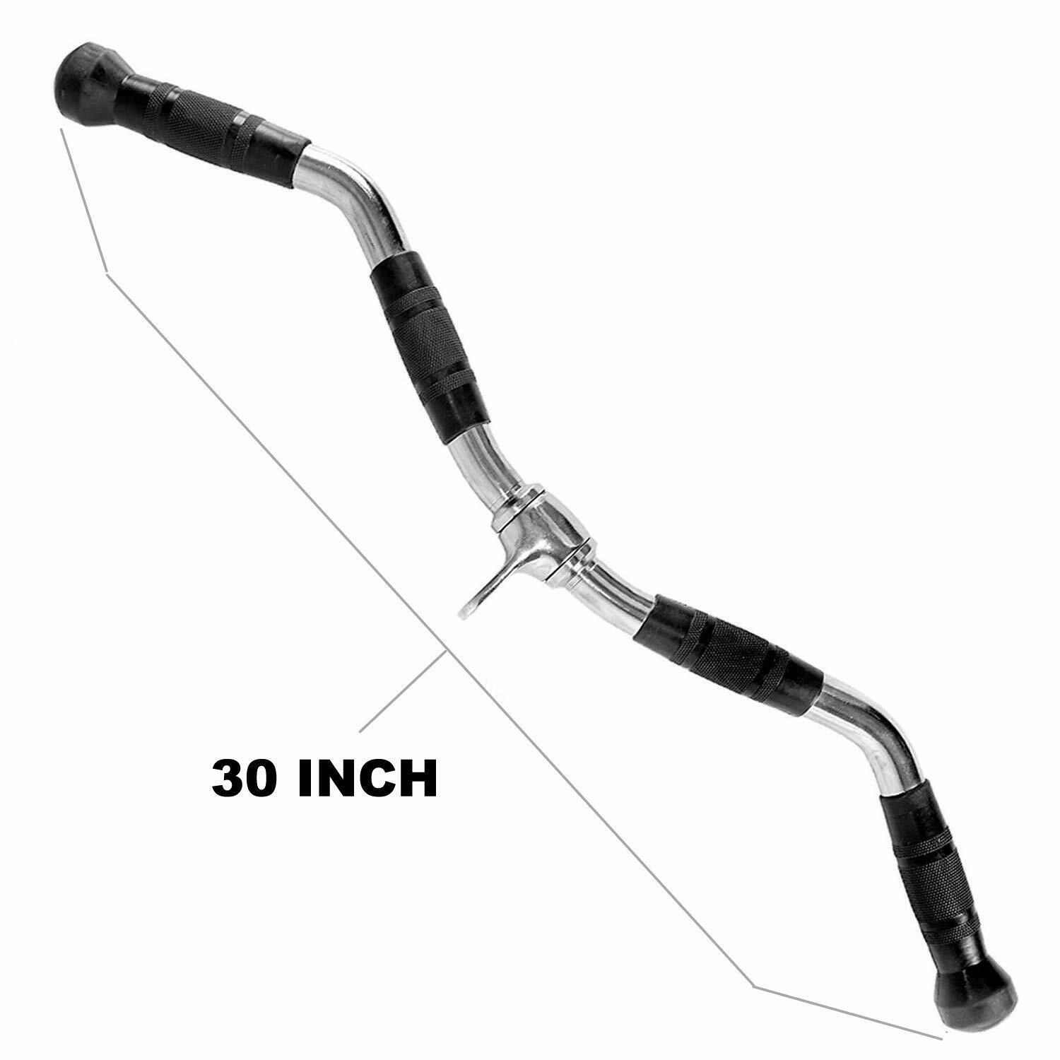 2PCs 30" Curl Bar 28" Lat Bar Rotating Revolving Cable Attachment Multi-Purpose
