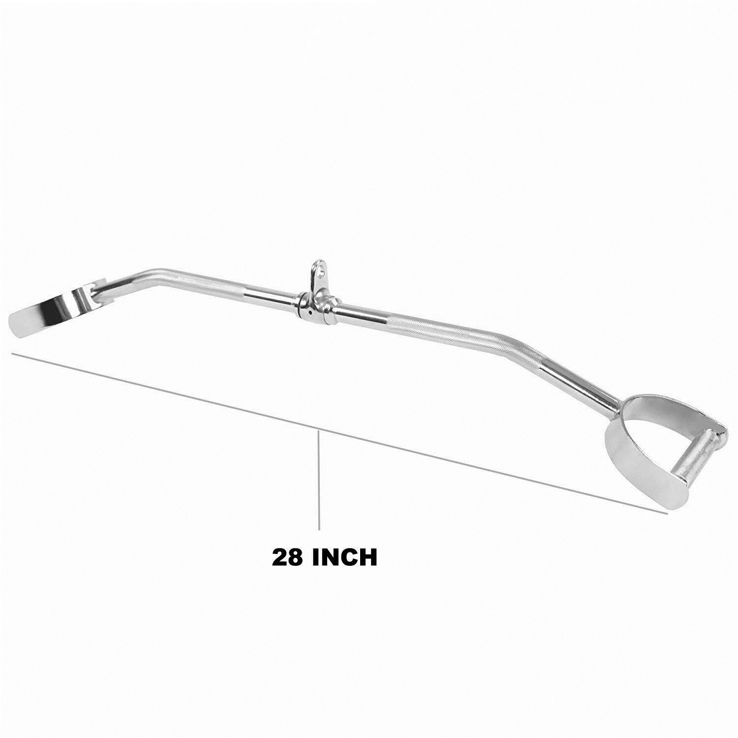 2PCs 30" Curl Bar 28" Lat Bar Rotating Revolving Cable Attachment Multi-Purpose