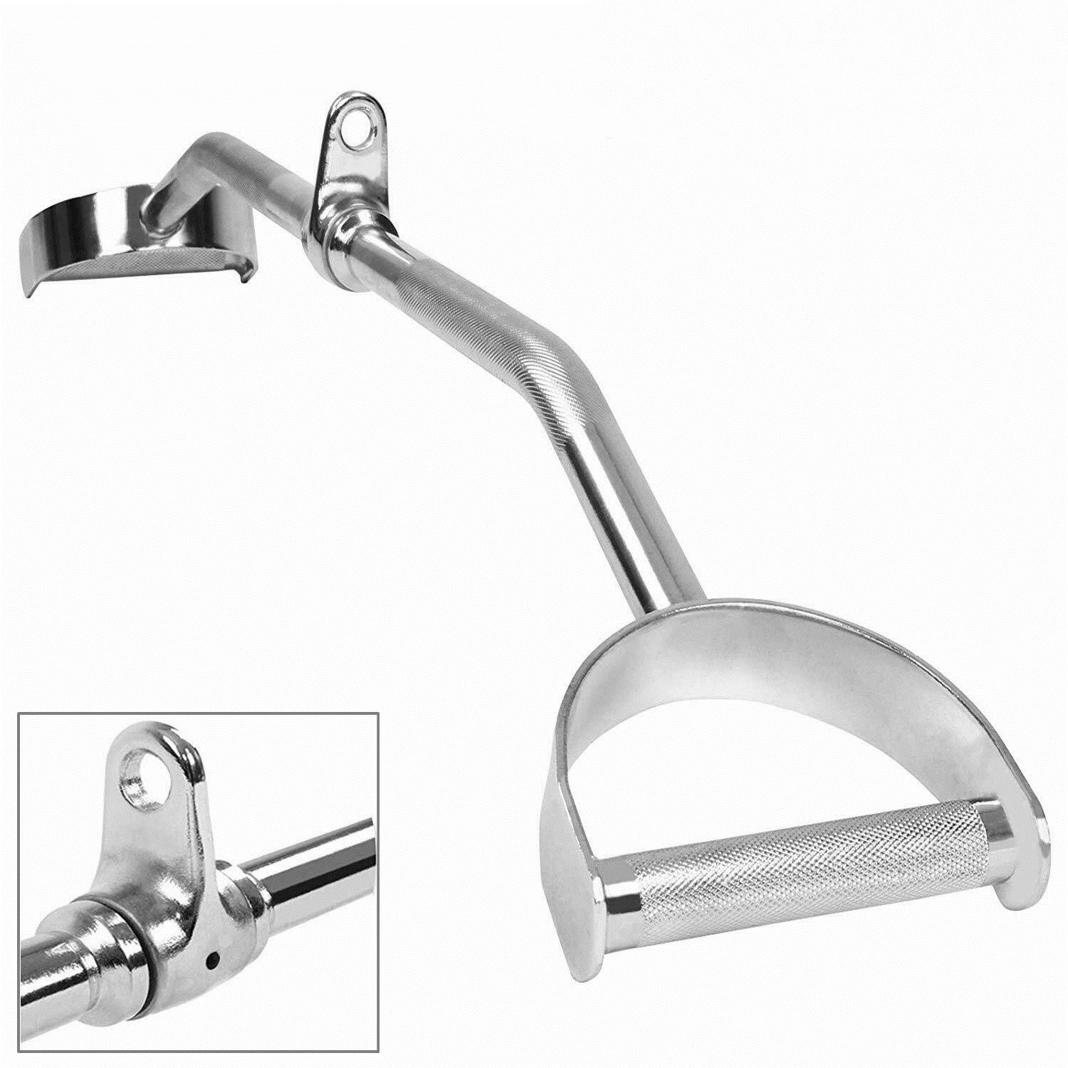 2PCs 30" Curl Bar 28" Lat Bar Rotating Revolving Cable Attachment Multi-Purpose