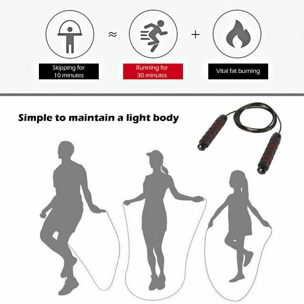 Rapid Speed Jump Rope Crossfit Excercise and Fitness Workout Equipments Skipping Foot Unisex