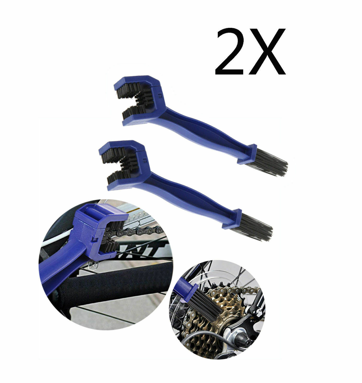 2PCS Motorcycle Cleaning Brush Remover Tool Bicycle Chain Cleaning Brush Gear Grunge Brush Cleaner