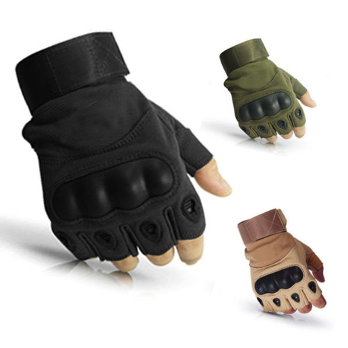 Fingerless Gloves Military Army Shooting Paintball Airsoft Motorcross Combat Hard Half Finger Glove