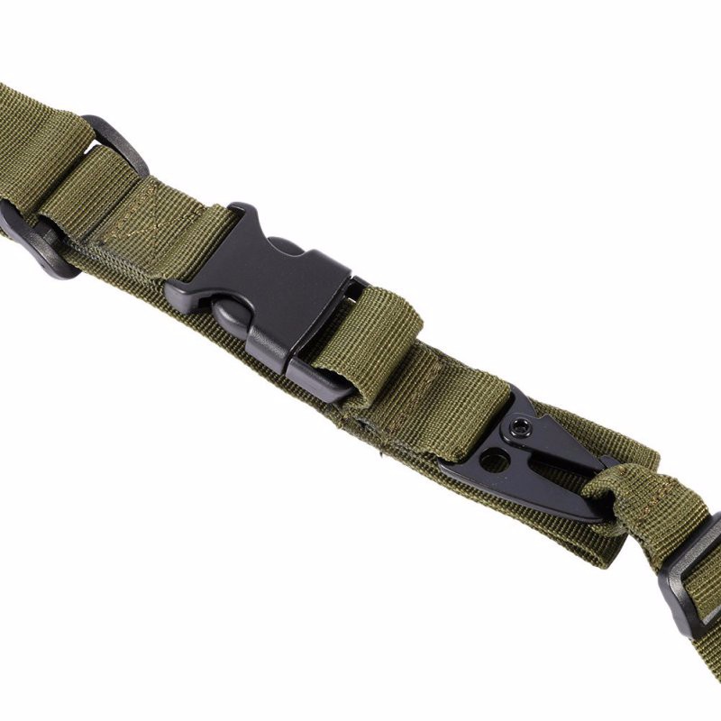 3 Point Rifle Sling Adjustable Durable Tactical Bungee Sling Swivels Airsoft Hunting Gun Strap
