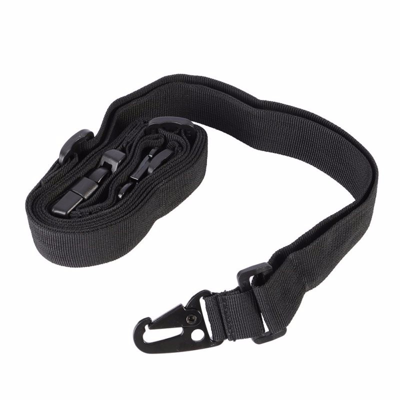 3 Point Rifle Sling Adjustable Durable Tactical Bungee Sling Swivels Airsoft Hunting Gun Strap