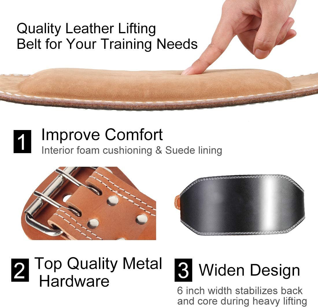 Leather Weightlifting Belt Waist Support Gym Belt Unisex Wide Wrap Training Weight Lifting