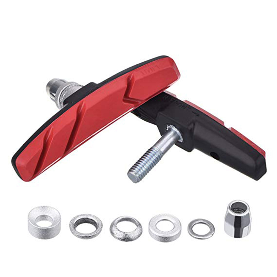 2PCS Bicycles mountain brake V-brake pads with mud trough silent bicycle brake pads bike brake pads