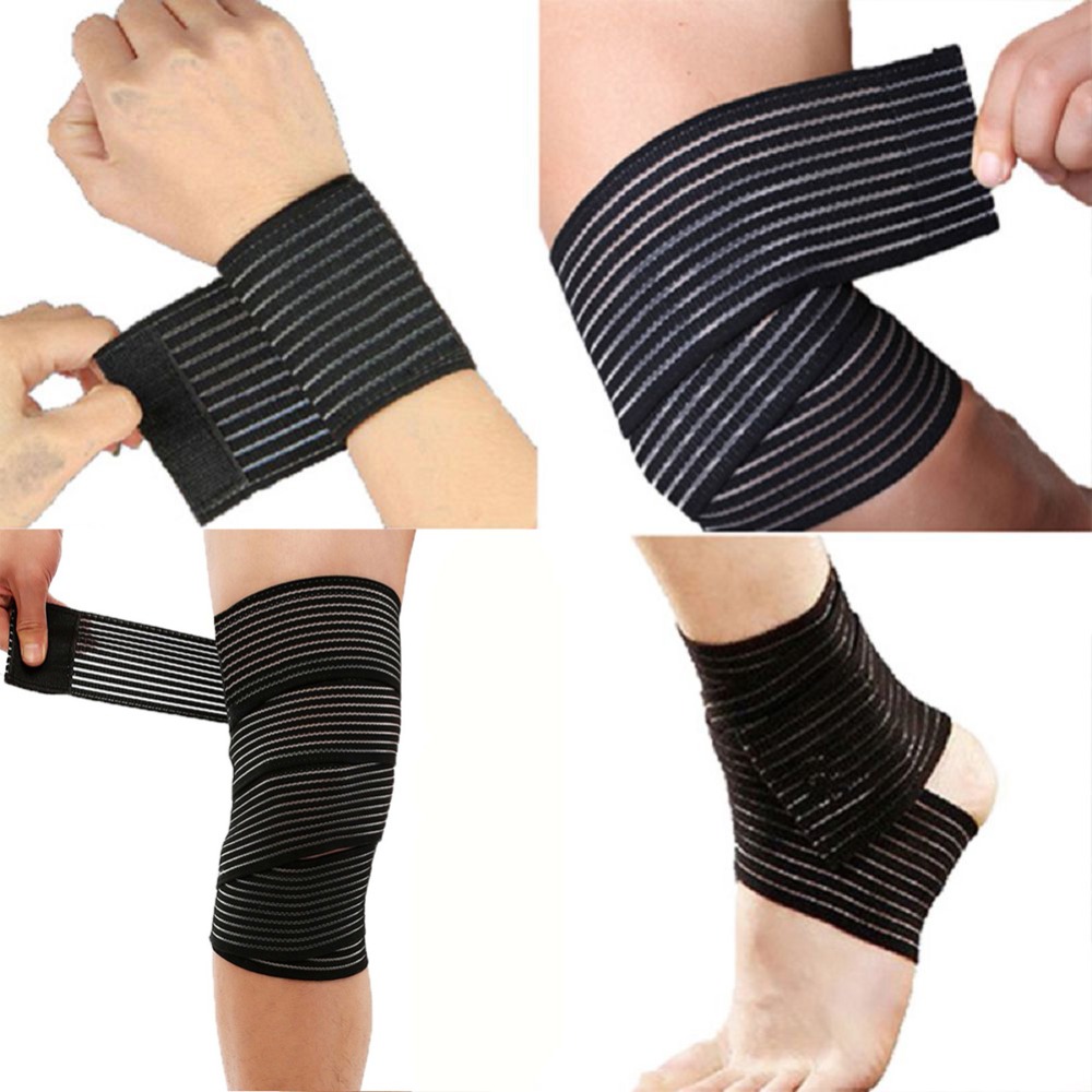 2Pcs/Set Compression Bandage Sports Kinesiology Tape for Ankle Wrist Knee Calf Thigh Wraps Protector