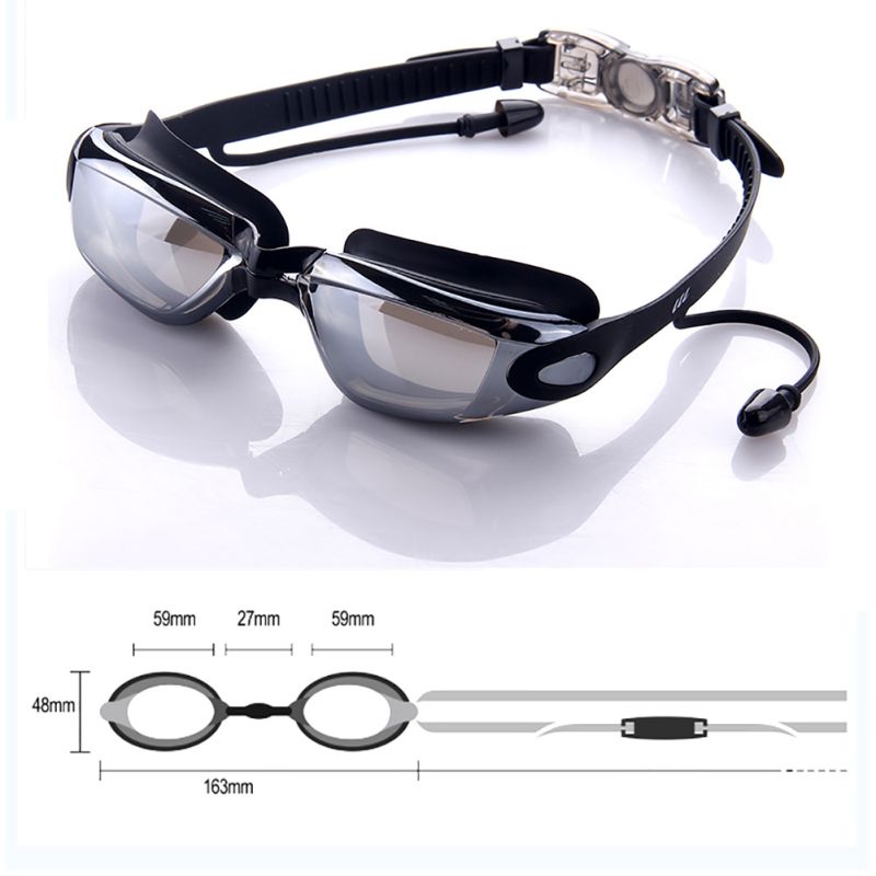 Swimming Goggles Anti-fog UV Swimming Glasses With Earplug for Men Women Water Sports Eyewear