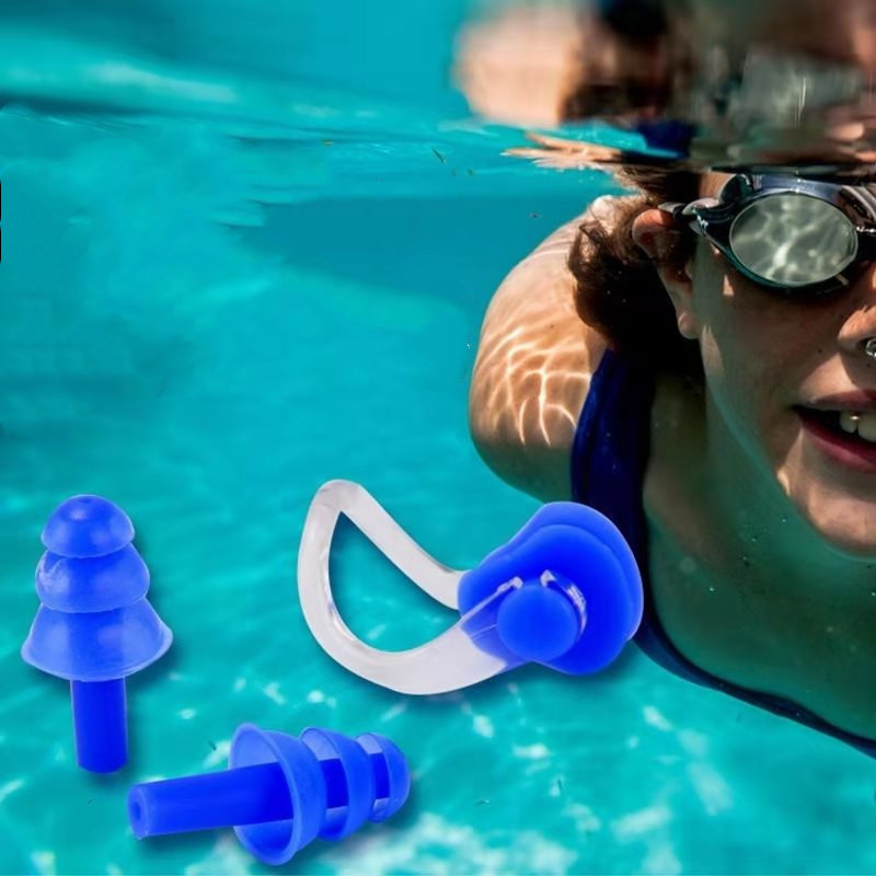 Earplugs Silica Gel Swimming Watertight Nose Clip Swim Fitness Pool Nasal Splint