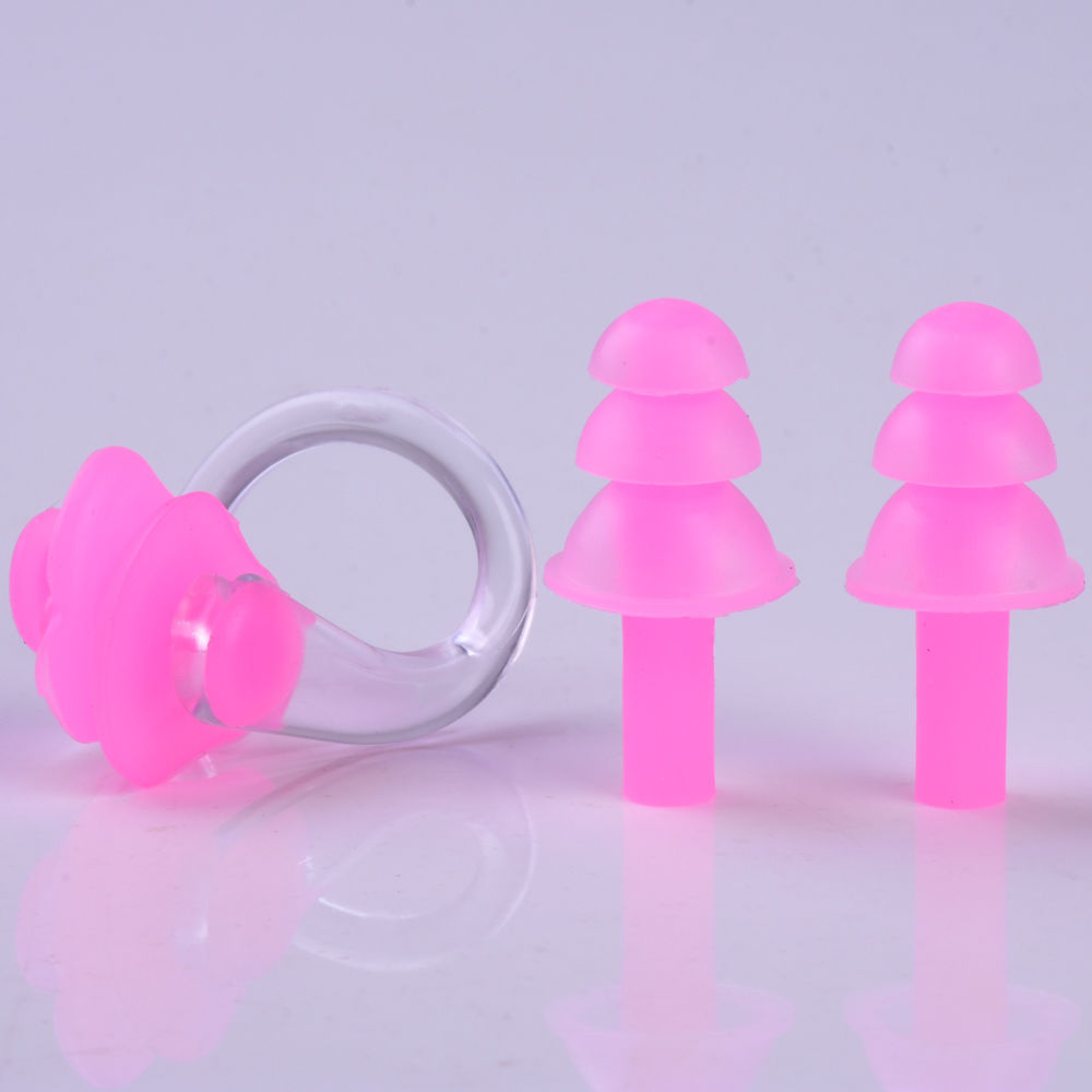 Earplugs Silica Gel Swimming Watertight Nose Clip Swim Fitness Pool Nasal Splint