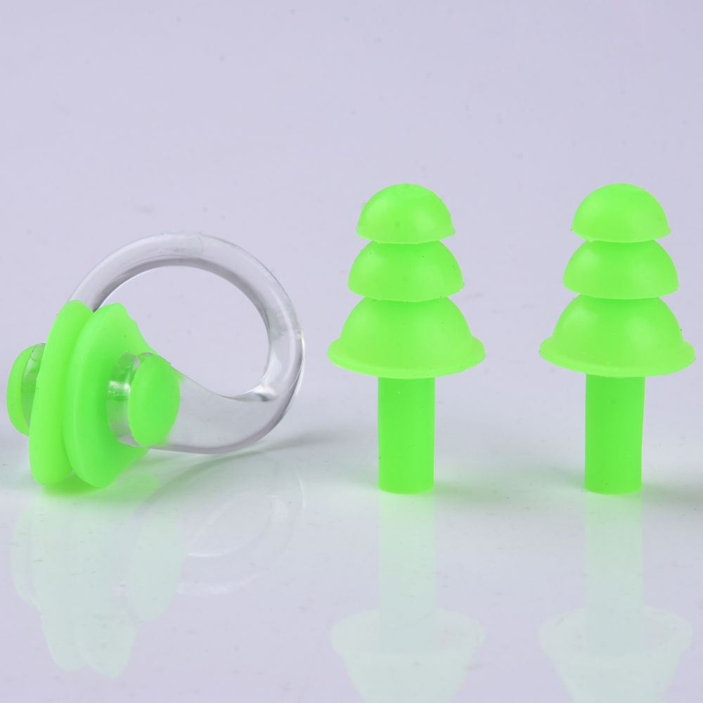 Earplugs Silica Gel Swimming Watertight Nose Clip Swim Fitness Pool Nasal Splint