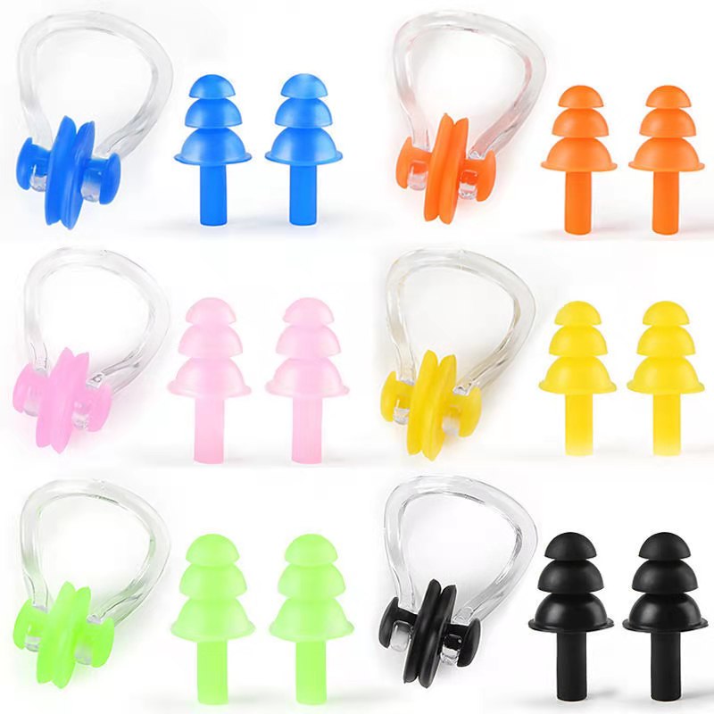 Earplugs Silica Gel Swimming Watertight Nose Clip Swim Fitness Pool Nasal Splint