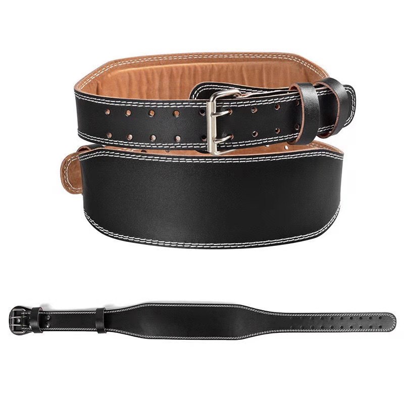 Leather Weightlifting Belt Waist Support Gym Belt Unisex Wide Wrap Training Weight Lifting
