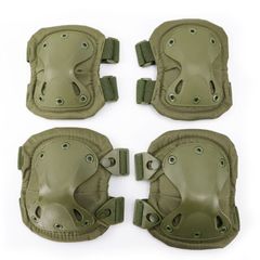 4PCS Outdoor Sport Tactical KneePad Elbow Knee Pads Military Knee Protector Army Airsoft Green as picture