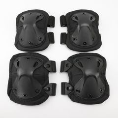 4PCS Outdoor Sport Tactical KneePad Elbow Knee Pads Military Knee Protector Army Airsoft Black as picture