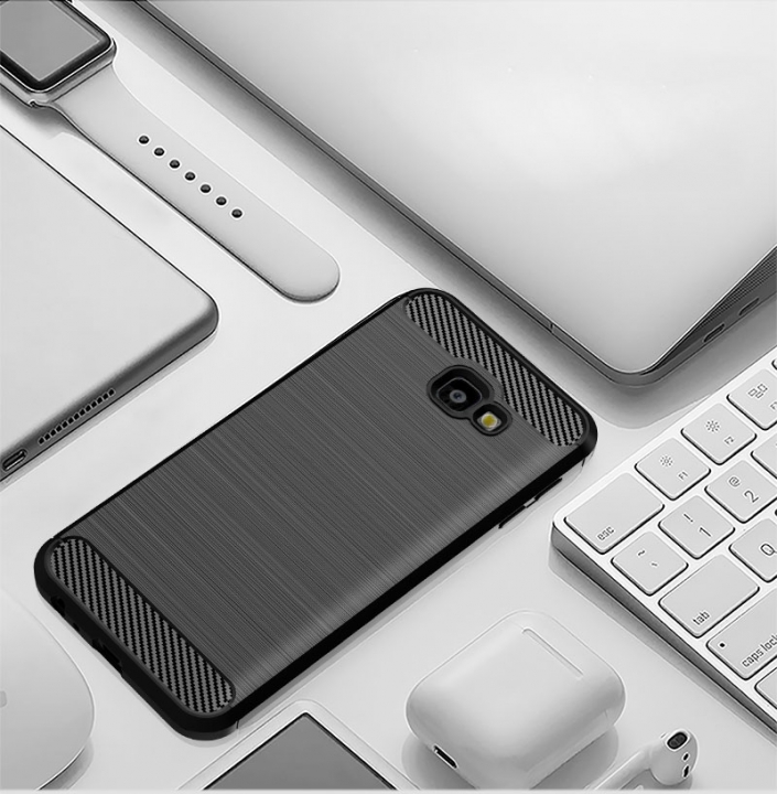 Samsung Galaxy J6 Prime J6 Plus Case Rugged Armor Carbon Fiber Soft TPU Shockproof Protective Case