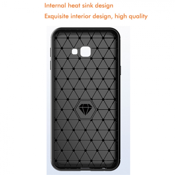 Samsung Galaxy J6 Prime J6 Plus Case Rugged Armor Carbon Fiber Soft TPU Shockproof Protective Case