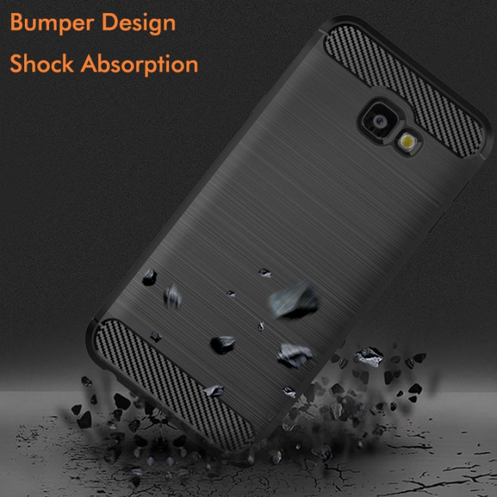 Samsung Galaxy J6 Prime J6 Plus Case Rugged Armor Carbon Fiber Soft TPU Shockproof Protective Case